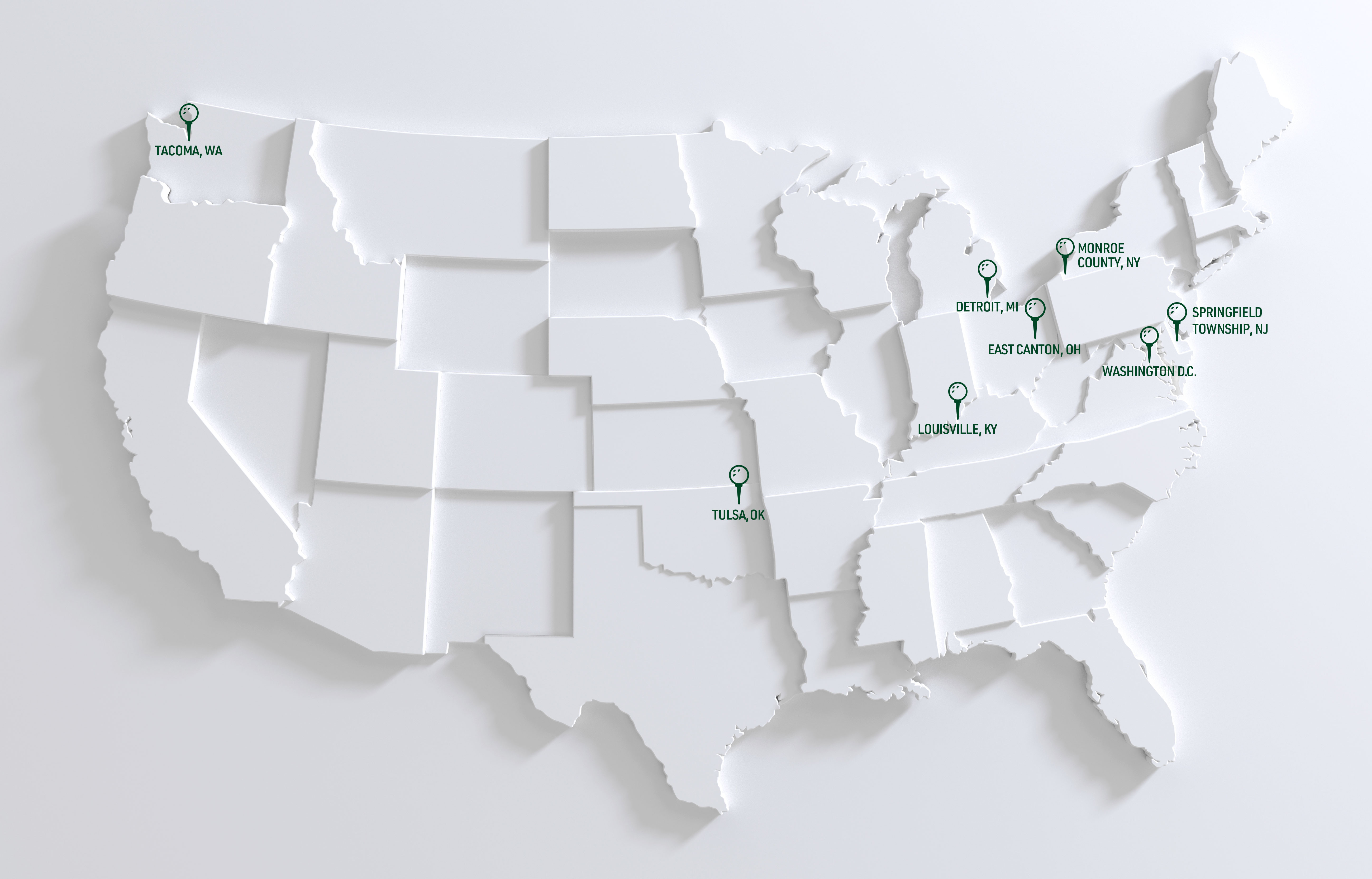 PGA Places To Play Map